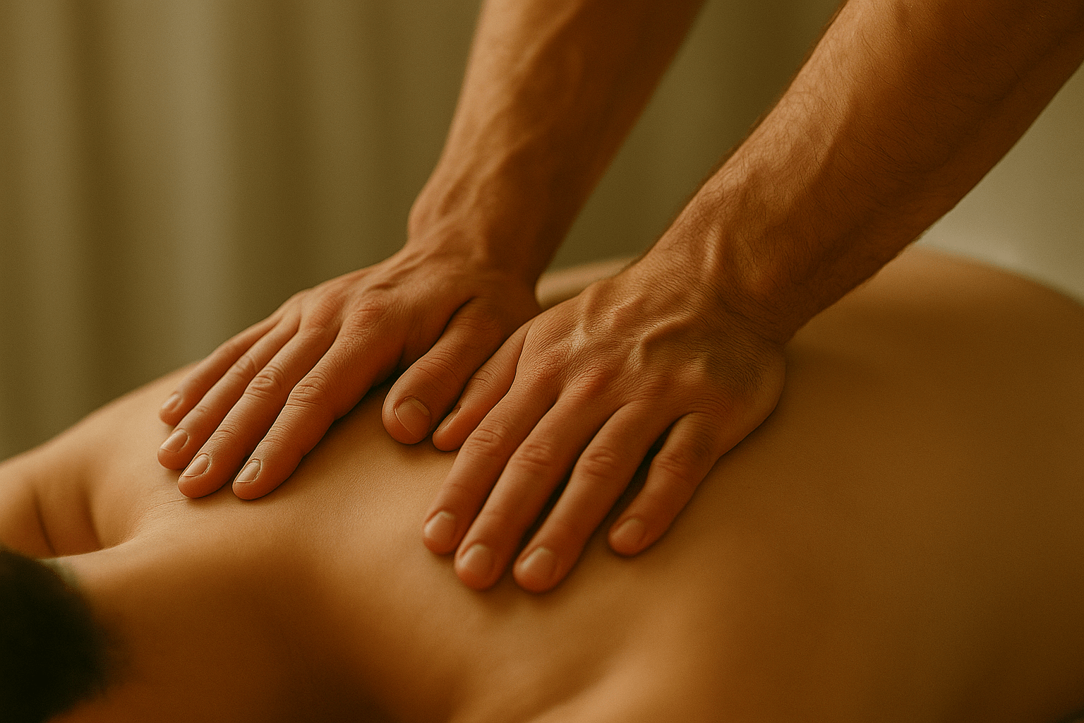 Therapist applying manual therapy